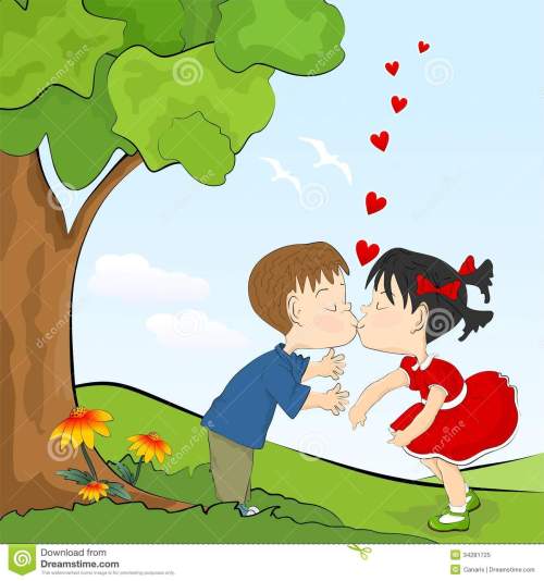 kids-romance-cartoon-little-boy-girl-kissing-34281725